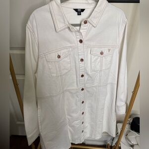 Frye Cream Button-Up Utility Dress